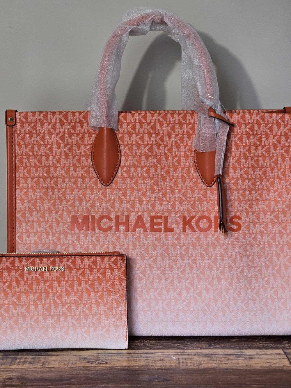 Michael Kors Mirella Medium Ombre Tote And Wallet